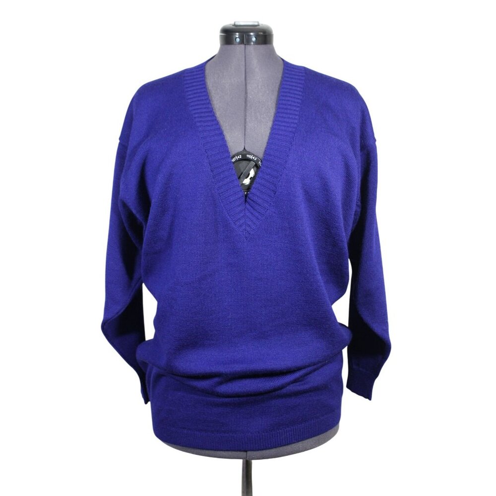 Rodier unisex wool‎ blenc v-neck knit vintage sweater